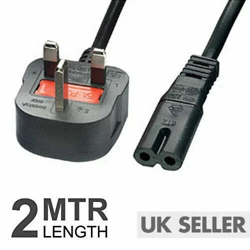 2M FIGURE OF 8 MAINS CABLE POWER UK LEAD PLUG CORD FIG IEC C7 TV SKY BOX RADIO - Picture 24 of 24