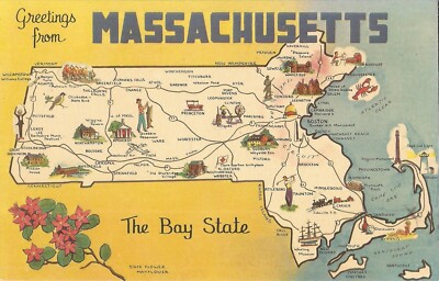 MASSACHUSETTS - The Bay State - Map - Mayflower