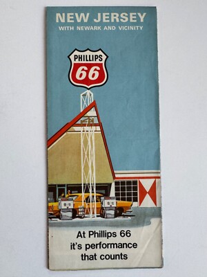 New Jersey with Newark Vicinity - Phillips 66 Road Map