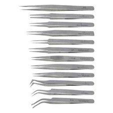 Tweezer Set 12 Piece Tool Anti Magnetic Watchmaker Stainless Steel Tweezers