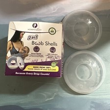 Mommyz Love Boob shells 2 in 1 silicone breast shield milk collectors 1 Pair