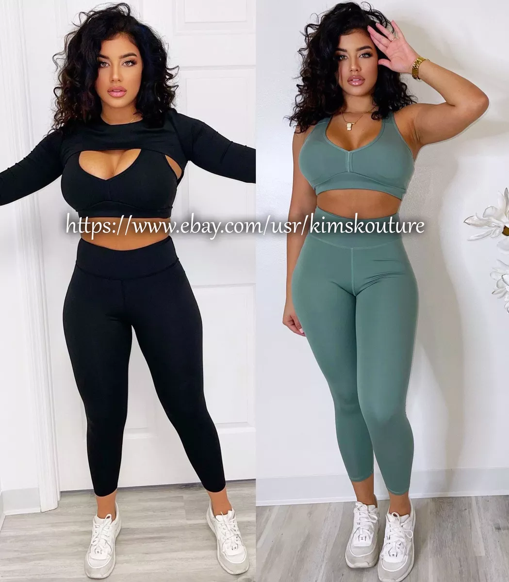 Women Gym Set Yoga Suit Sport Bra Crop Top Leggings Gym Workout Tracksuit  Wear