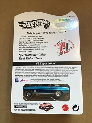 HOT WHEELS RLC '66 SUPER NOVA, REAL RIDERS, #9178/10200, NM/MT | eBay