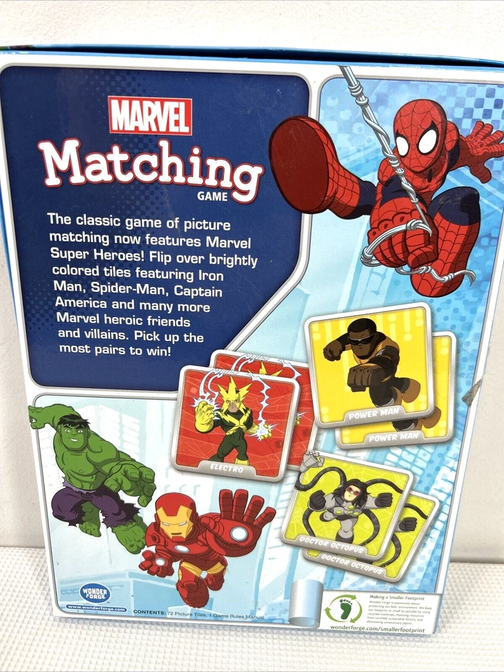 Marvel Matching Game Super Hero Adventures Kids Memory Game Complete VGUC - Image 2 of 3