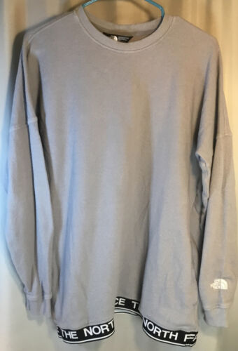 The North Face Pockets Womens L/S  Sz L Gray Thermal pullover Logo E30 - Picture 1 of 10