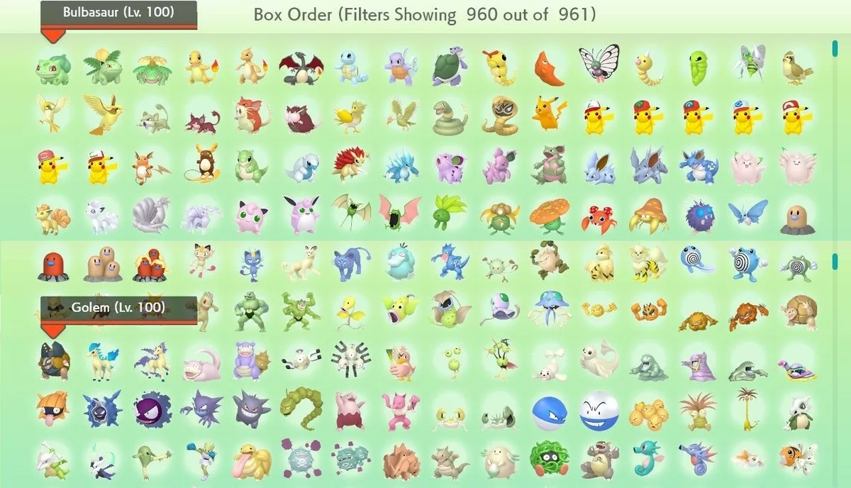 My Perfect Shiny Living Dex. All stats for each Pokemon maxed out