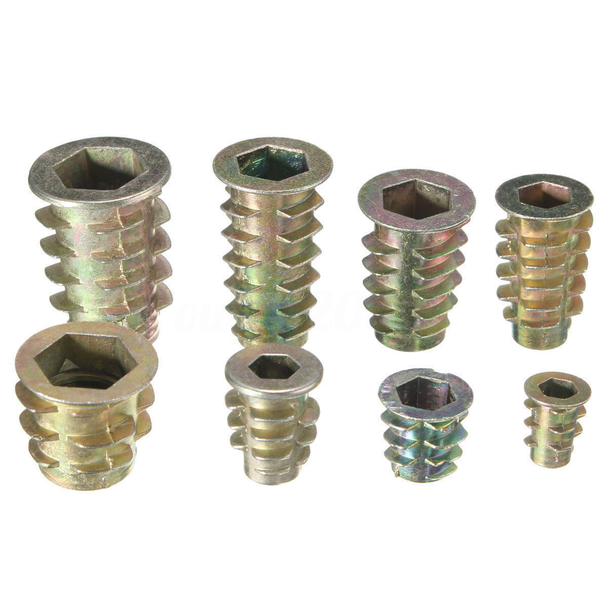 Qty 25 M4 10mm Wood Timber Threaded Flange Inserts Zinc Steel Alloy Insert Nut | UK