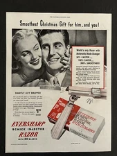 Schick Eversharp Injector Razor Win 50 Blades Christmas Vintage Print Ad 1934
