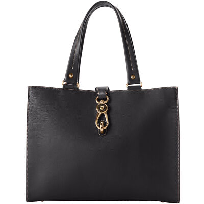 Dooney Bourke Pebble Grain Large Logo Lock Tote