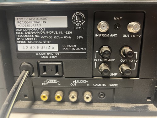VINTAGE RCA VKT 400 SelectaVision Home Video VHS VCR Player Recorder w Remote - Picture 7 of 14
