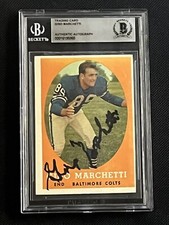 HOF GINO MARCHETTI 1958 TOPPS SIGNED AUTOGRAPHED CARD BECKETT BAS AUTHENTIC