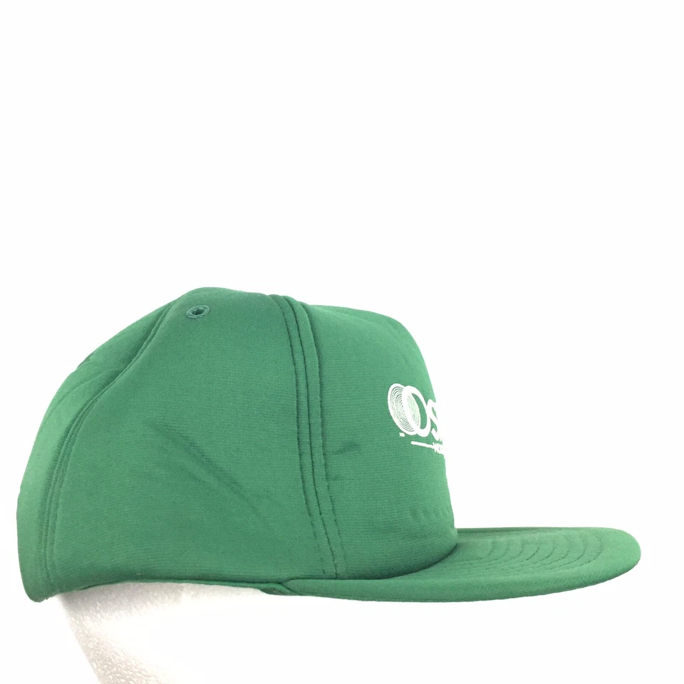 Gorra de béisbol de camionero de colección de productos de madera de ósmosis con logotipo de escritura y todo de espuma Foto 3 de 4