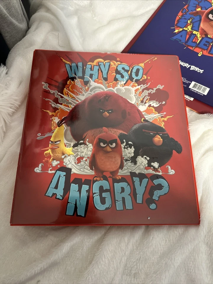 Angry Birds 2 inch binder with two folders. Blue and red New. School supplies, - Image 2 of 4