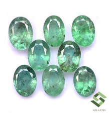 7x5 MM Nat&uuml;rlicher Smaragd Oval Schnitt Menge 08 St&uuml;ck 6.89 Karat Geeicht Lose
