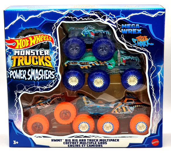 Mattel Hot Wheels Monster Big Rigs Trucks Power Smashers Tiger Shark- Mega Wrex-image
