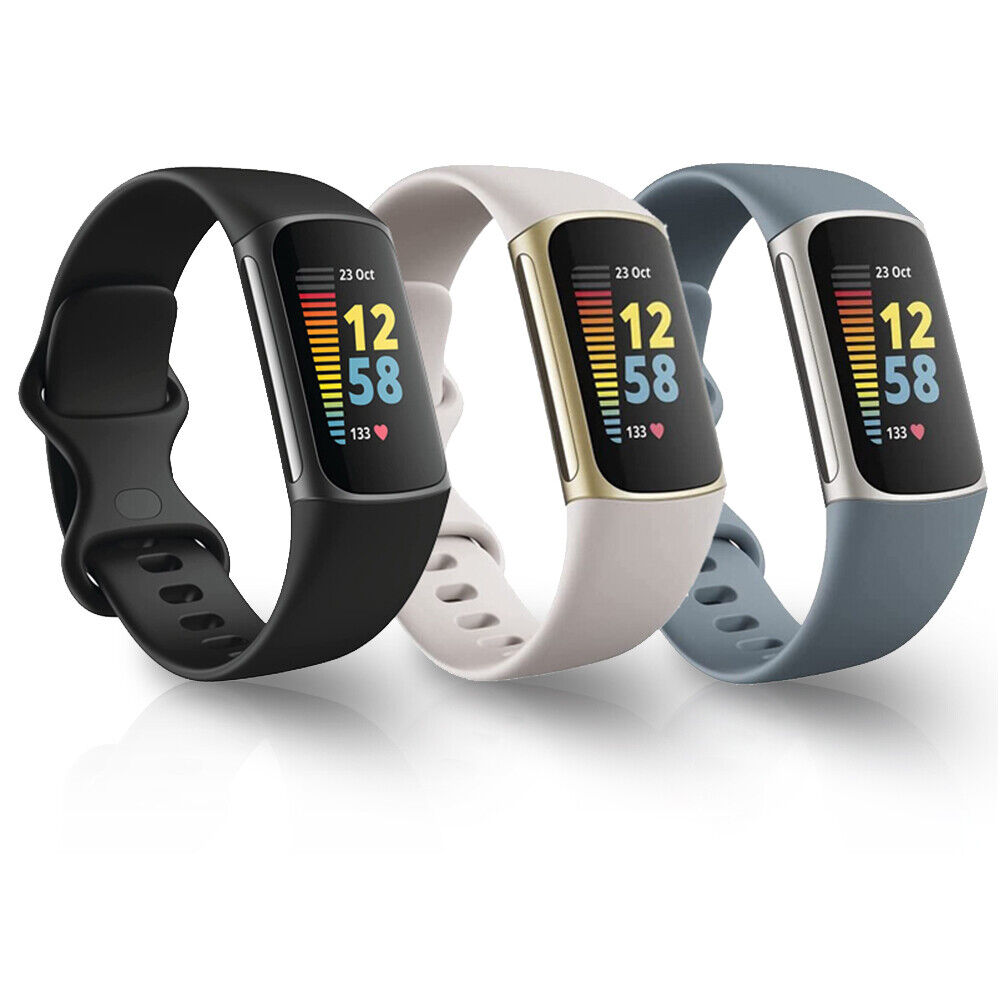 Fitbit Charge 5 Activity Trackers Black Lunar White Blue NEW Fitbit Charge 5 Activity Trackers Black Lunar White Blue NEW