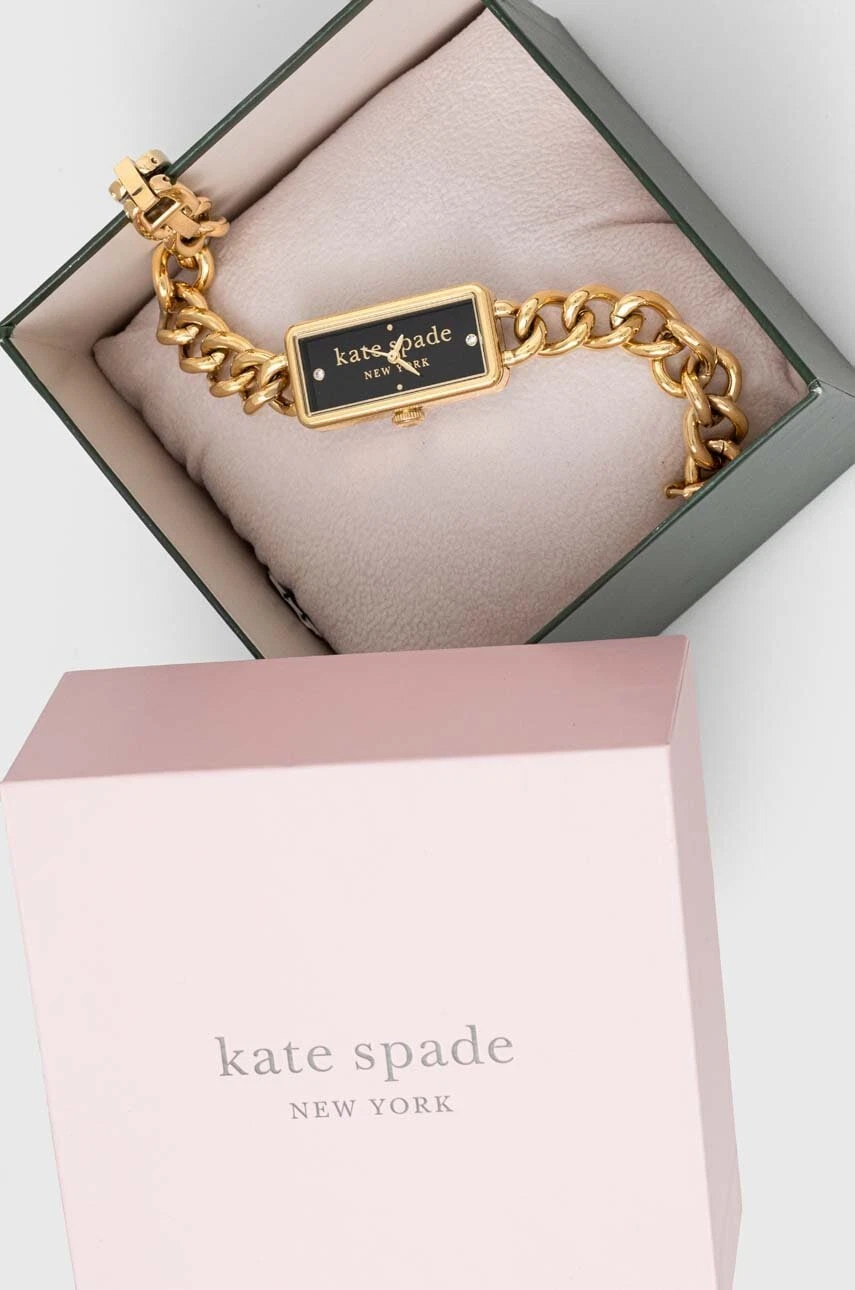 Orologio donna Kate Spade Rosedale quadrante nero bracciale oro KSW1793