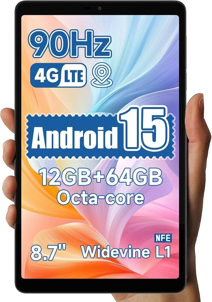 Tablet 8,7 Zoll, Android 15, 4G LTE, GPS, 12GB RAM, erweiterbar auf 512GB, Oc... - Bild 3 von 4