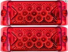 Qty 2 Red 6" 13 LED Side Marker Clearance Light Rectangle 12V Tr Color: 2x Red