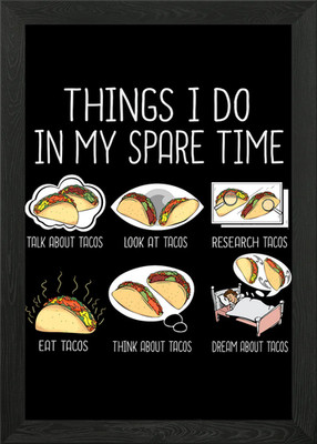 Taco Geschenk für Taco Liebhaber gerahmtes Wandbild Poster Leinwanddruck Bild