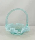Fenton 4833 TG 1996 Historic Collection Opaline Diamond Lace 6" Basket NOB