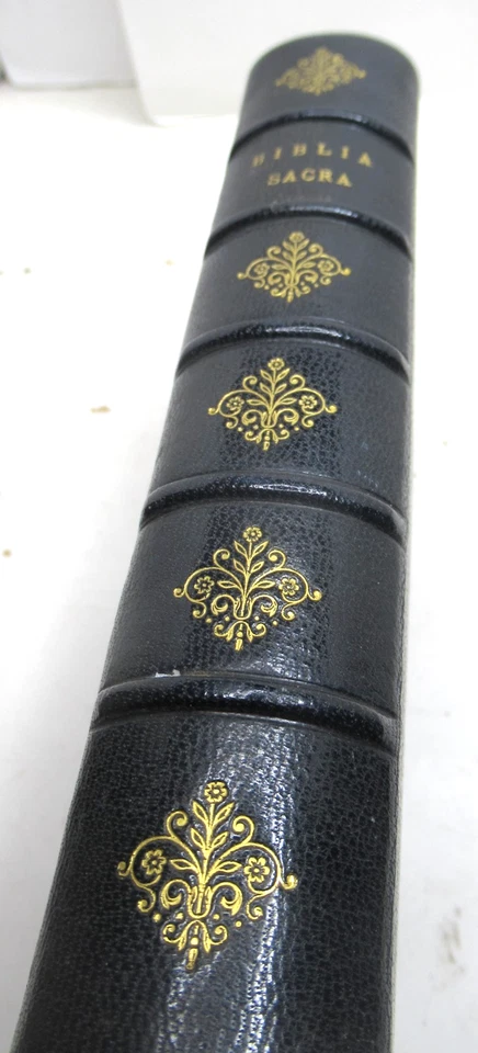 SIXTE V & CLEMENT VIII BIBLIA SACRA 1859 Titre gravé Belle Relure TESTAMENTS - Photo 3/4