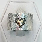 STUNNING .925 Vintage Sterling Silver Estate Heart Ring Size 9.25