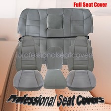 For 2002-2007 Ford F350 Super Duty Front Rear Bench Leather Seat Cover Gray