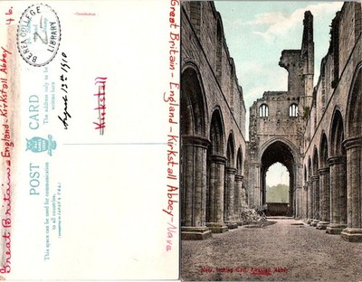 Postcard of Nave Looking East at Kirkstall Abbey England UK Heritage
