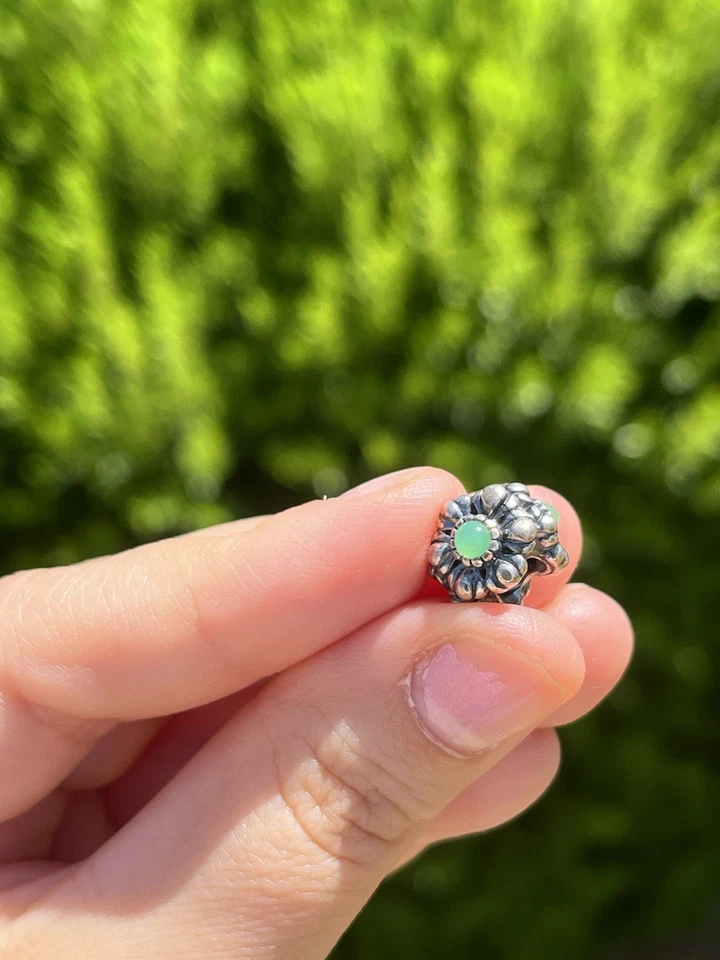 Pandora Cumpleaños Flor Mayo Piedra Natal Flor Dije Cuentas Plata 925 Ale, Retirado Foto 2 de 4