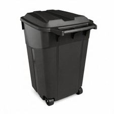 45 Gallon Large Outdoor Rolling Trash Can with Wheels and Lid