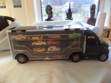 VINTAGE Large Toy Semi-Truck Hauler Storage Carry Case Truck With Cars