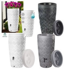 Regenwassertank 240L Design Regentonne Pflanzbar 3 Farben Fallrohr Set