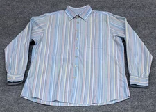 Scott Barber Men's Size XL Multicolored Button Up Striped Long Sleeve Shirt