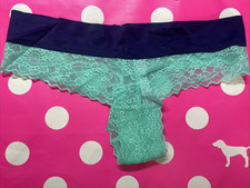 2015 Victoria's Secret PINK M Extra Low Rise Cheekster Lace Panties NEW M Sheer