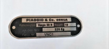 Typenschild ID plate data piaggio Vespa 50 N VNC1 50N Schild s107 oldtime Roller