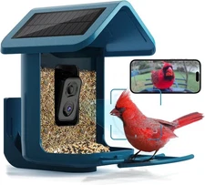 Smart Bird Feeder with Camera Solar Powered Camera Bird Feeder 2K Live Feed