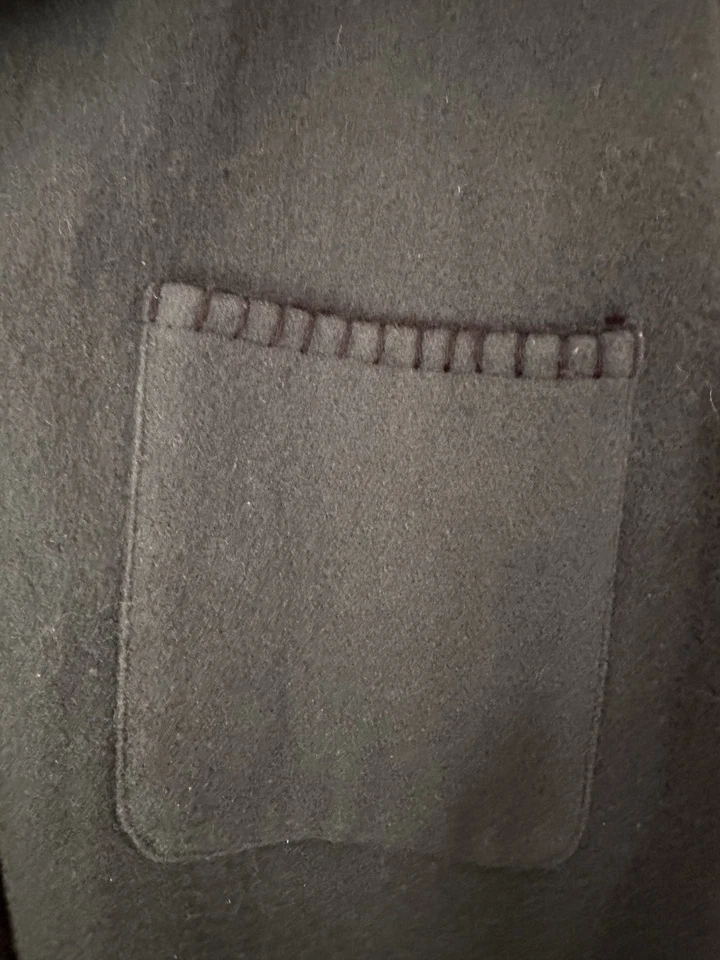 Camisa chaqueta de lana St Johns Bay para mujer L azul marino abotonada vintage Foto 3 de 4