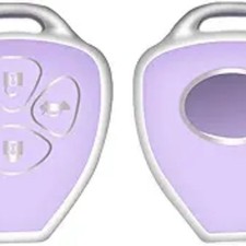 Key Fob Cover, TPU Key Fob Case Cover Fits for Camry Corolla Venza Silver Purple