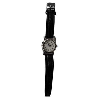 The AC Collection Damenuhr Quarz Lederarmband Schwarz Klassisch