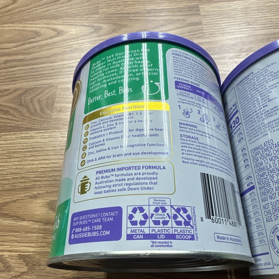 2 X  Aussie Bubs 365 Grass Fed Toddler Nutritional Drink, 12-36 Months 03/2027 - Image 4 of 4