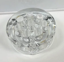 Vintage Small Clear Glass Floral Frog 2.5" 8 Holes Flower Arranging