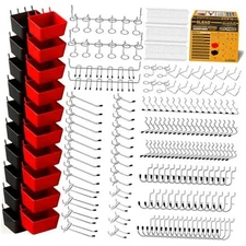  297 Piece Pegboard Hooks Kit, Peg Board Organizer Accessories with Bins for 