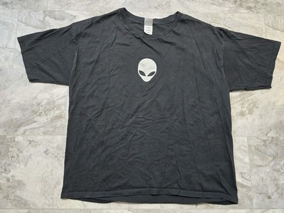 Vintage Alienware Branded Promotional T-Shirt Mens Sz XL Black Y2K Gaming 