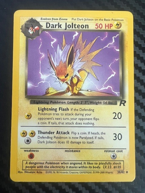 Pokémon TCG Dark Jolteon 38/82 Team Rocket Unlimited Uncommon MP