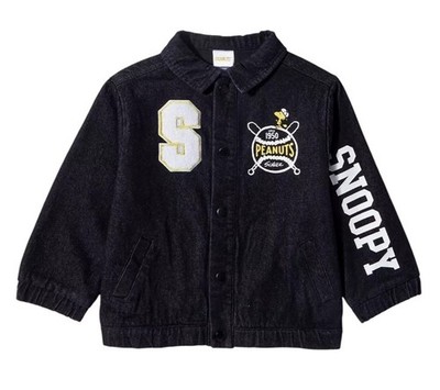 BREEZE MLB PEANUTS スヌーピー ジャケット 110 120 Peanuts Snoopy & Woodstock Toddler Size 2T Baseball Denim Jacket