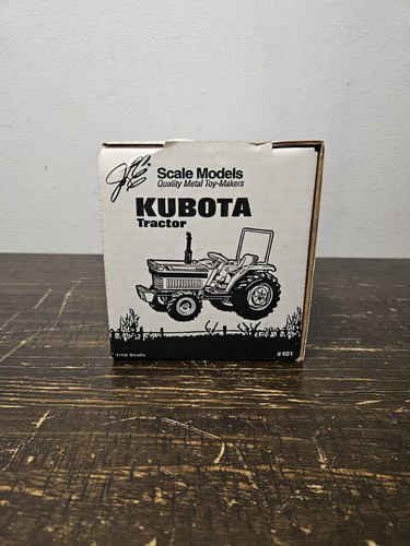Kubota L2850 Tractor Orange Die Cast Metal 1/16 Scale Models USA Vintage - Picture 6 of 7