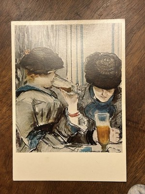 Postcard Edouard Manet   ar The Cafe  Crisp Unposted  Glasgow Art Gallery Uk