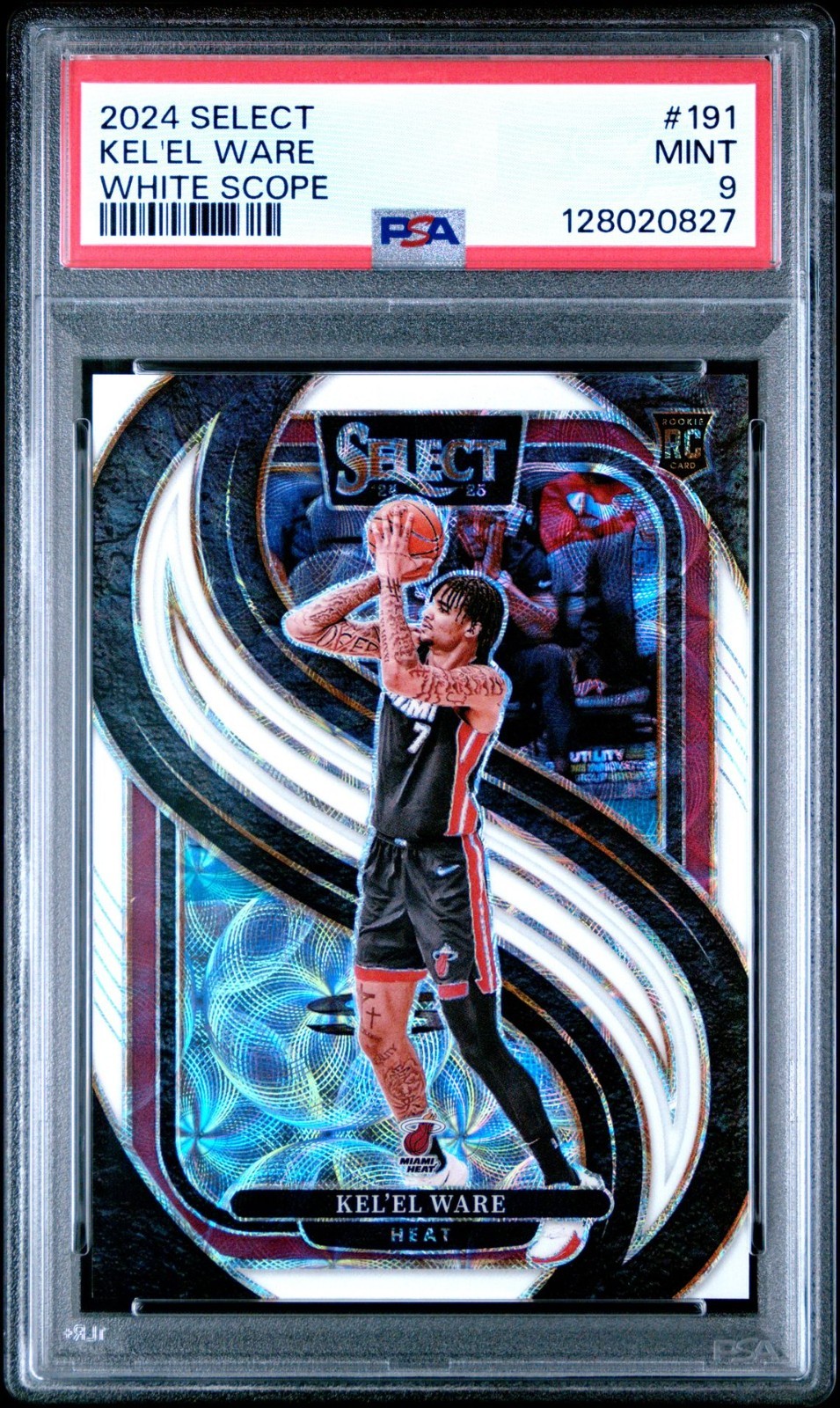 Kel’el Ware 2024-25 Panini Select White Scope #191 /35 Miami Heat PSA 9!
