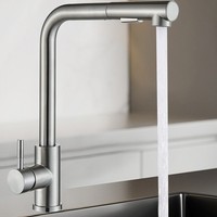 Edelstahl KüChenarmatur Wasserhahn KüChe Ausziehbar Brause 360° SpüLtischarmatur